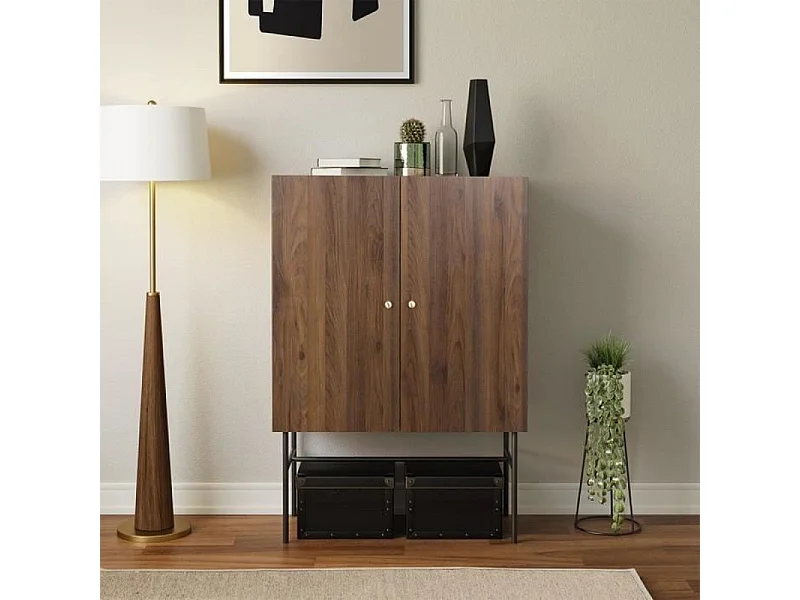 Lodge Buffet 2 Portes 1 Tiroir Bois Et Métal Falodgecab2p1t