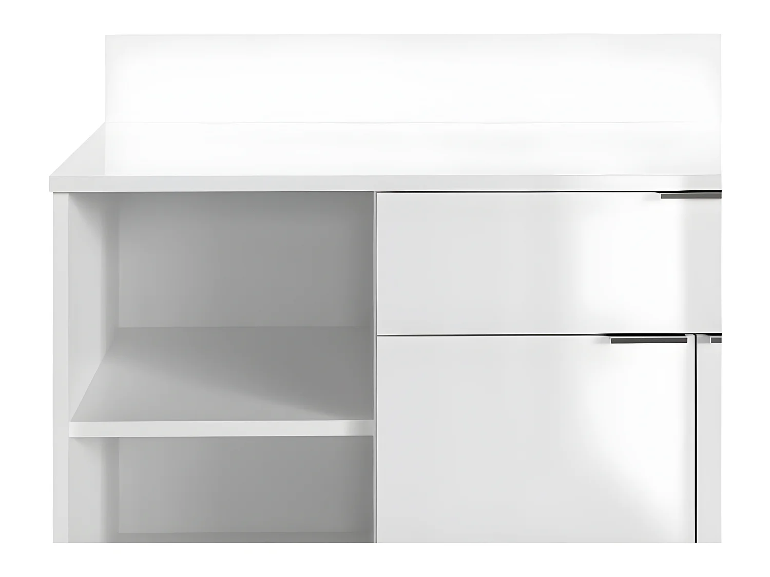 Buffet Cuisine - 2 portes + 1 tiroir - Mélaminé blanc - L 100 x P 42 x H 95 cm
