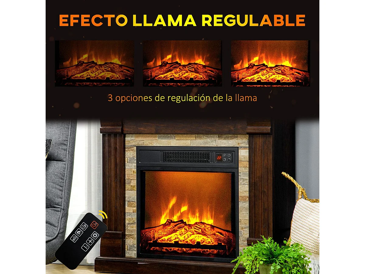 Chimenea eléctrica marrón 80x21.6x67.8 cm HOMCOM