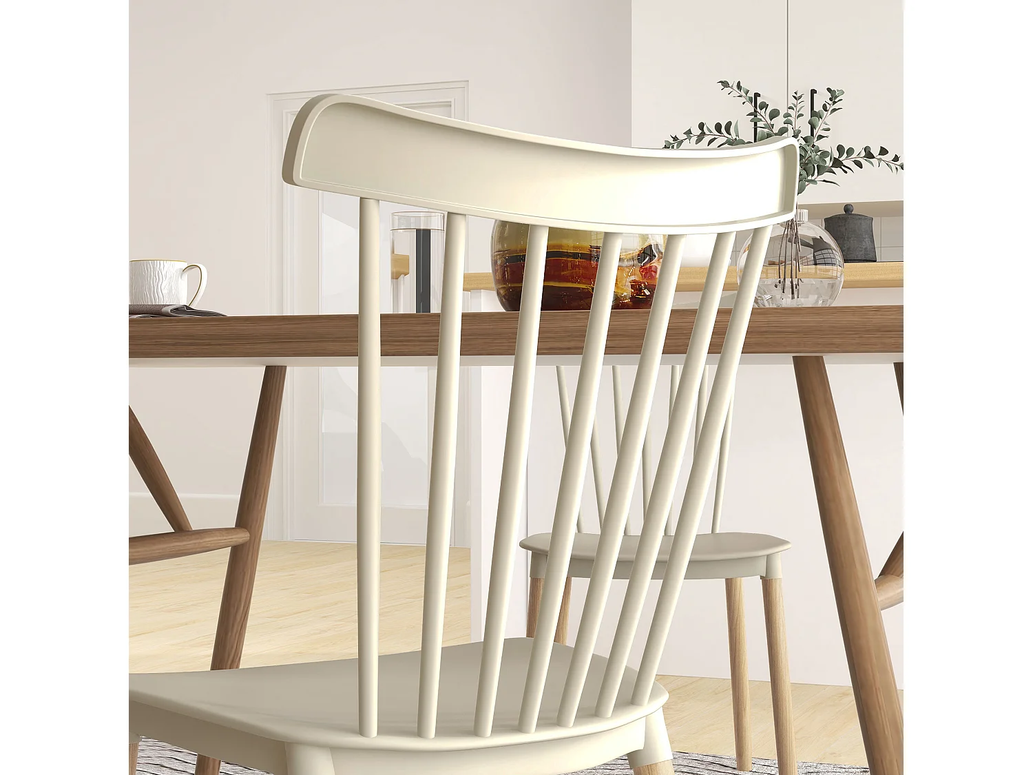 Sillas de comedor madera natural 48x52.5x83 cm HOMCOM