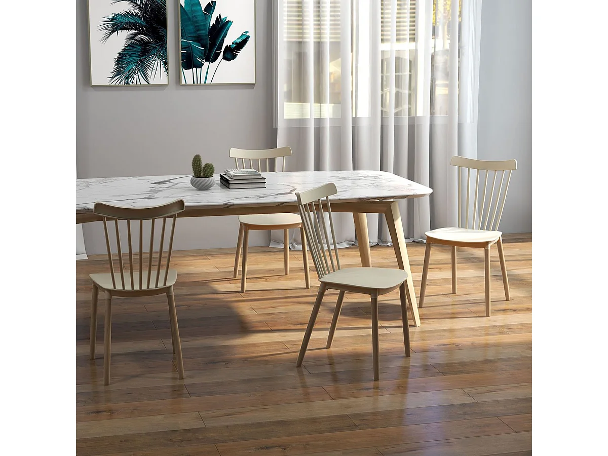 Sillas de comedor madera natural 48x52.5x83 cm HOMCOM