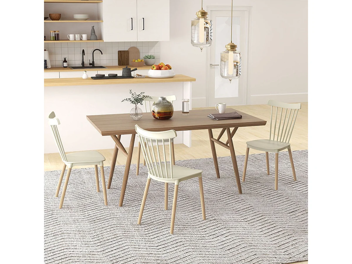Sillas de comedor madera natural 48x52.5x83 cm HOMCOM