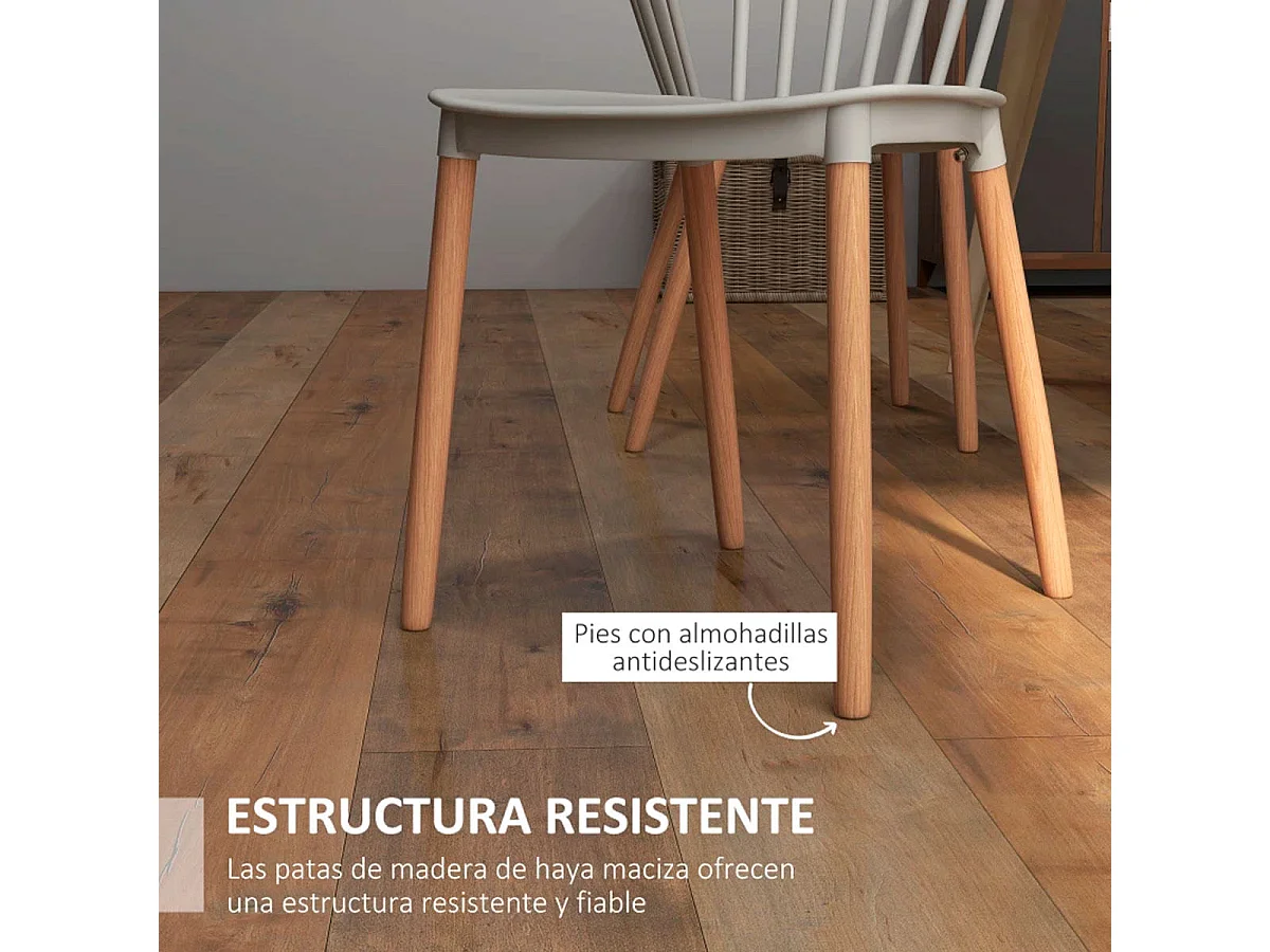Sillas de comedor gris 48x52.5x83 cm HOMCOM
