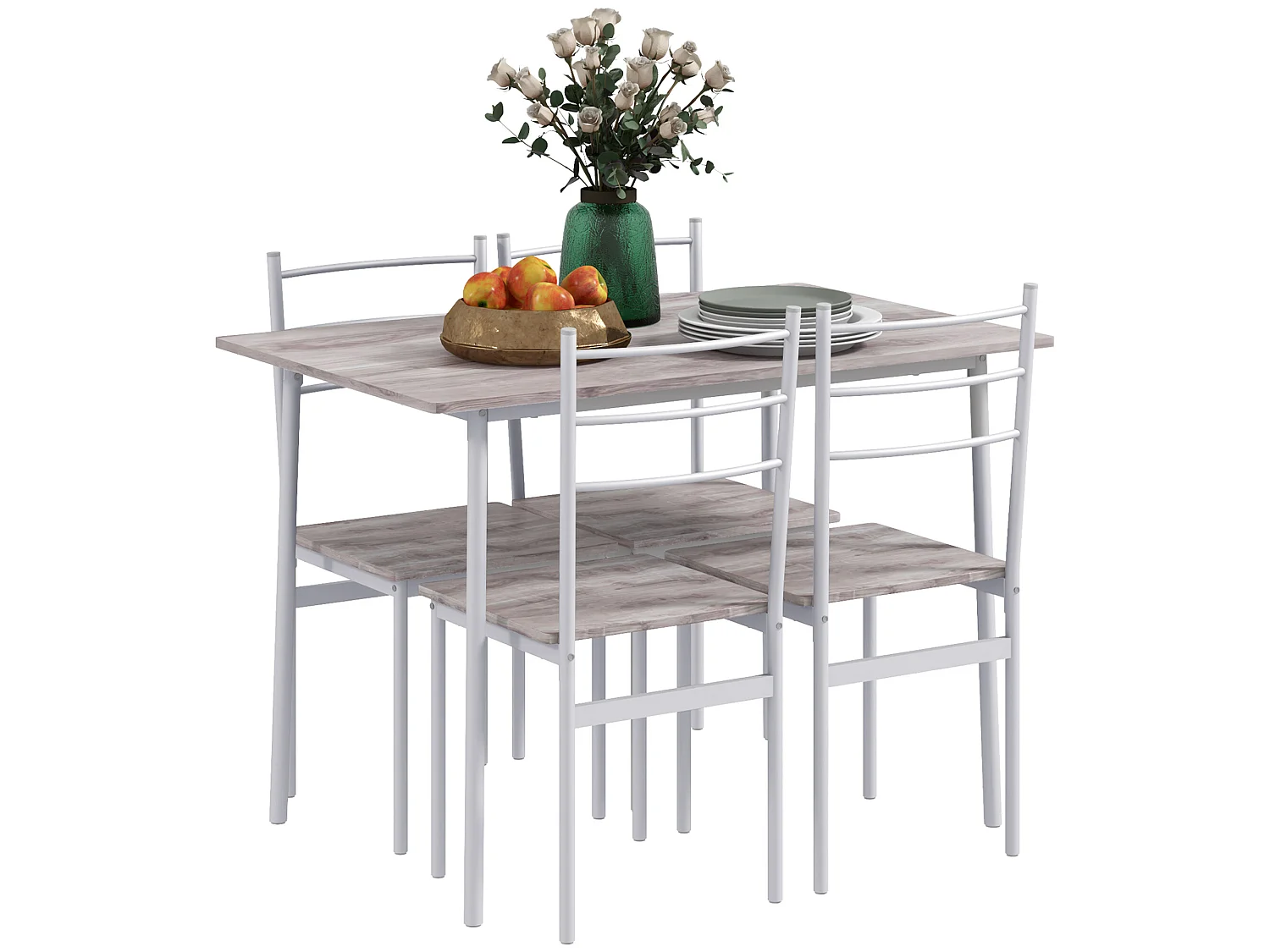 Conjunto de comedor blanco 110x70x75 cm HOMCOM