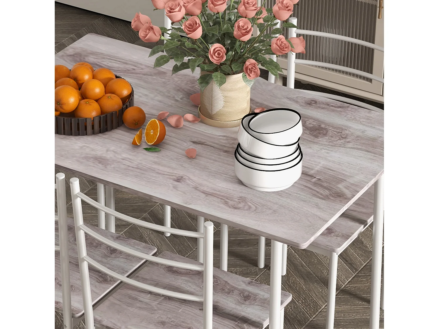 Conjunto de comedor blanco 110x70x75 cm HOMCOM
