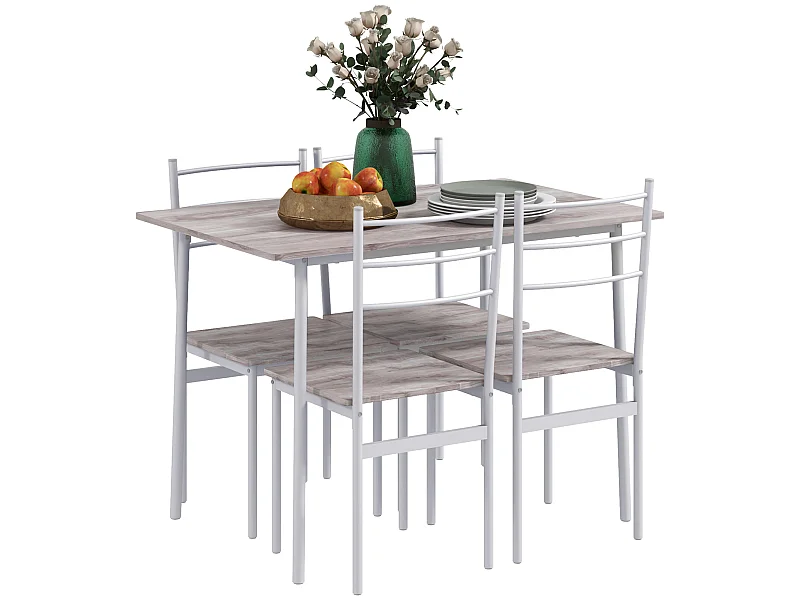 Conjunto de comedor blanco 110x70x75 cm HOMCOM