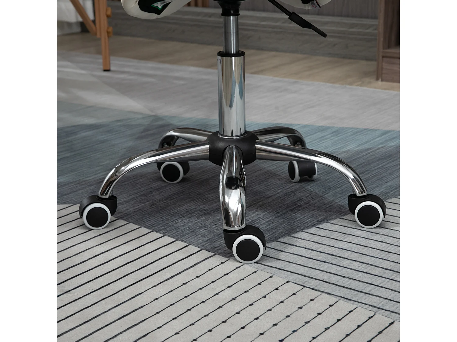 Taburete giratorio blanco 52x53x61 cm HOMCOM