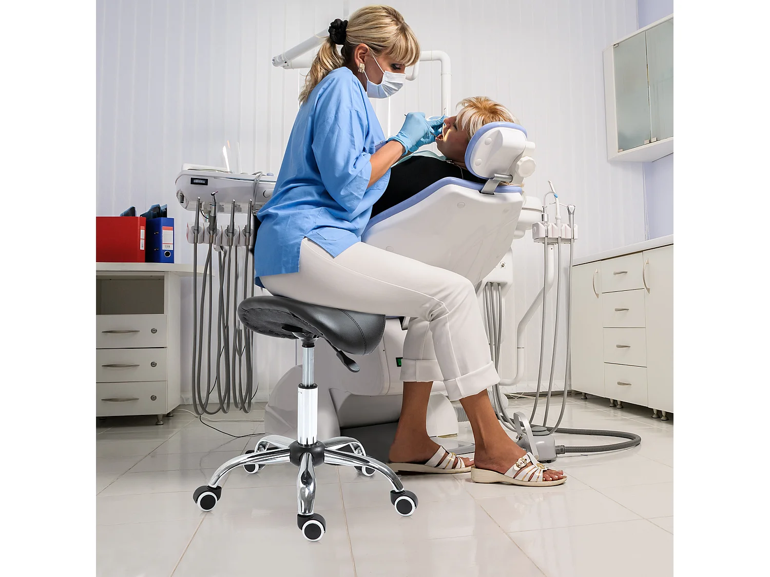 Taburete giratorio negro 52x53x61 cm HOMCOM