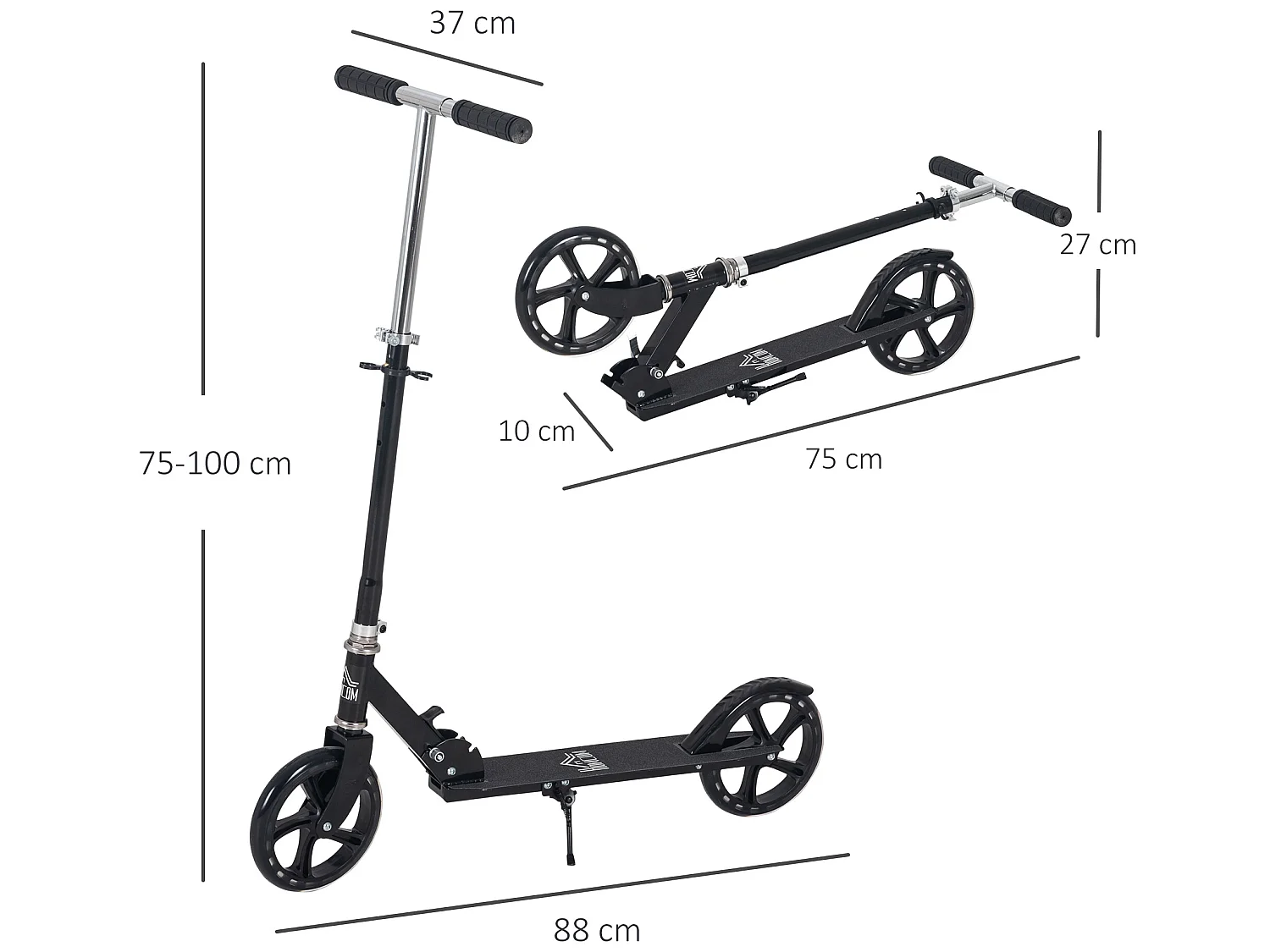Scooter infantil negro 88x37x100 cm HOMCOM