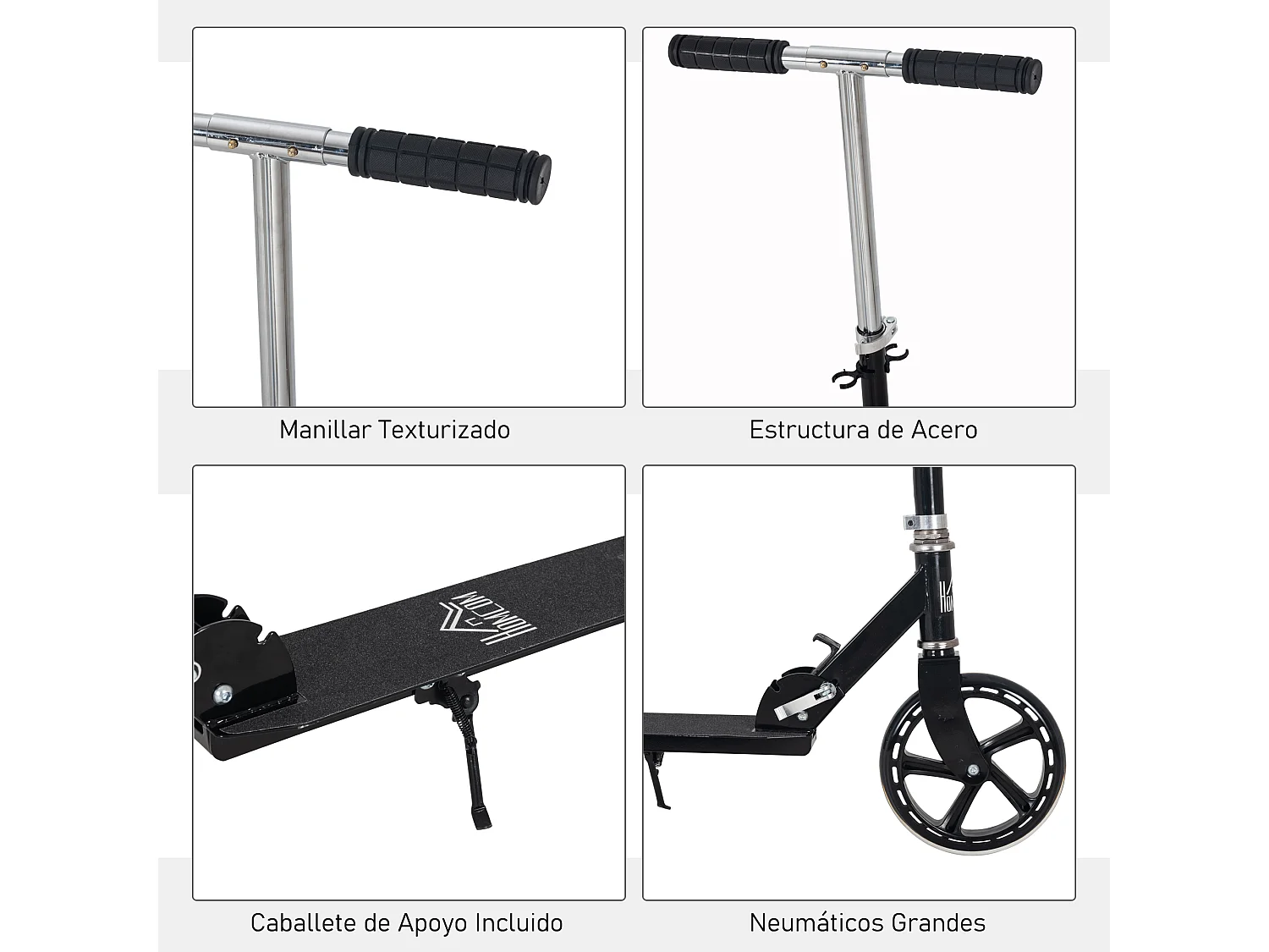 Scooter infantil negro 88x37x100 cm HOMCOM