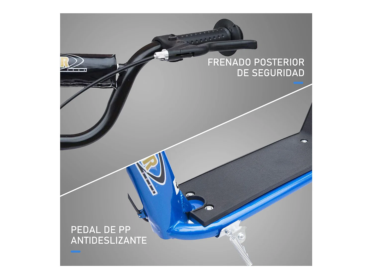 Patinete para niños azul 120x52x88 cm HOMCOM