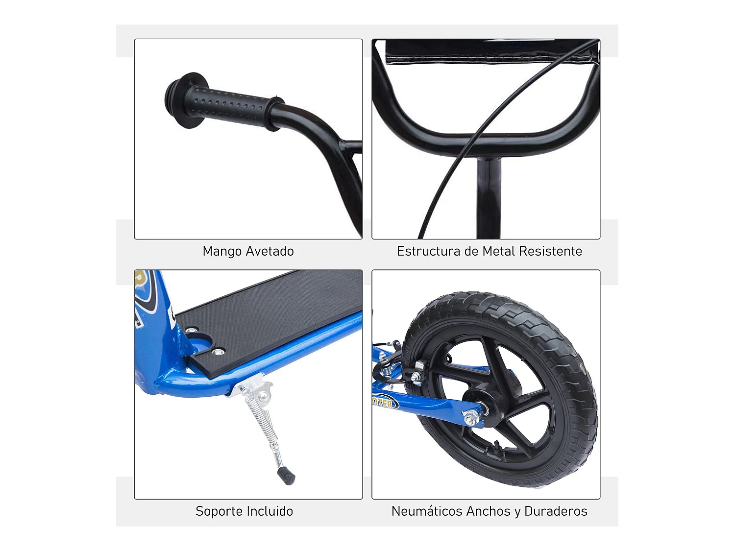 Patinete para niños azul 120x52x88 cm HOMCOM