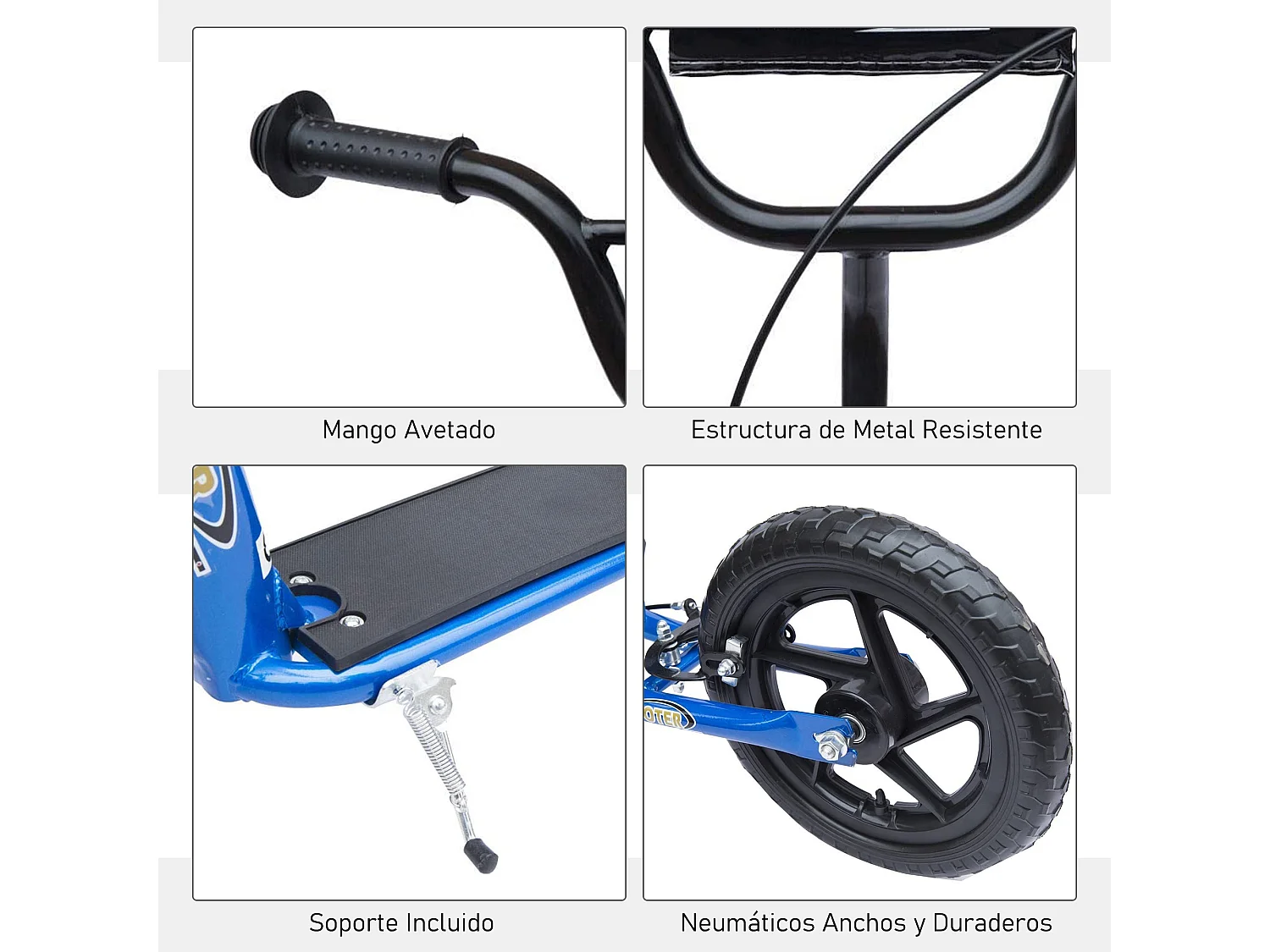 Patinete para niños azul 120x52x88 cm HOMCOM