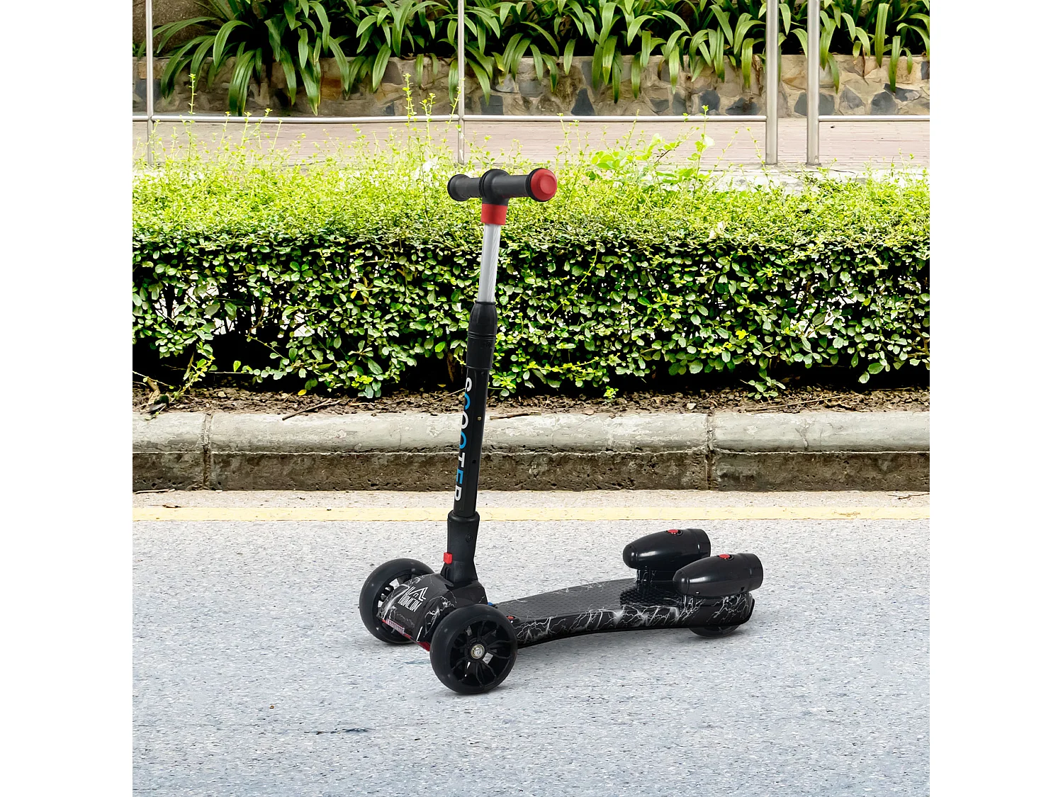 Patinete para niños negro 62x27x81 cm HOMCOM