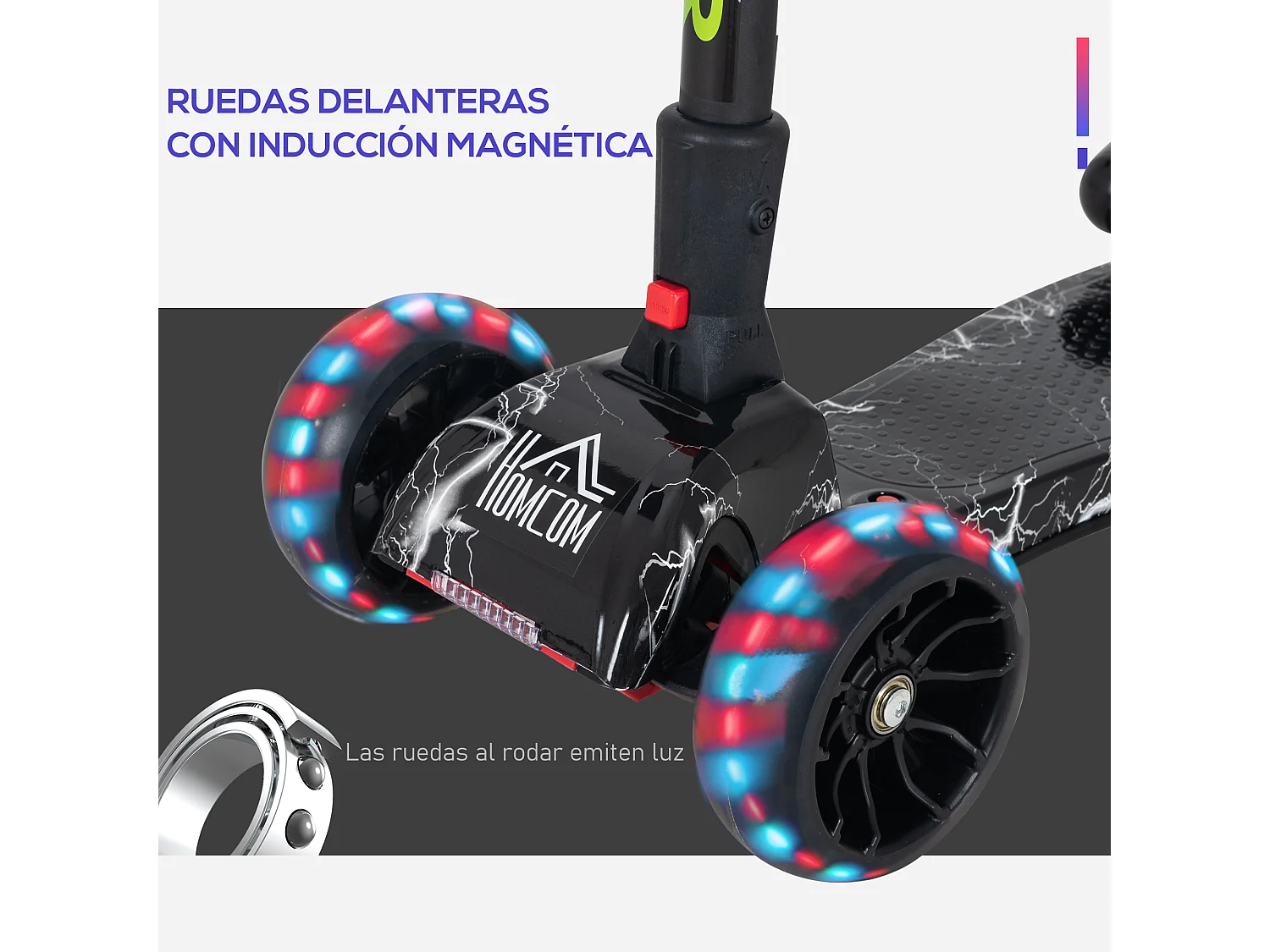 Patinete para niños negro 62x27x81 cm HOMCOM