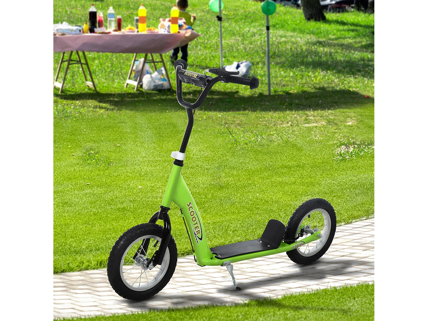 Patinete para niños verde 117x52x85 cm HOMCOM