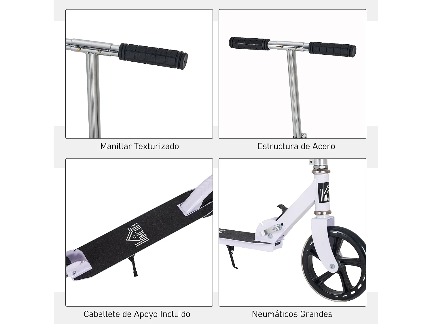 Scooter infantil blanco 88x37x100 cm HOMCOM