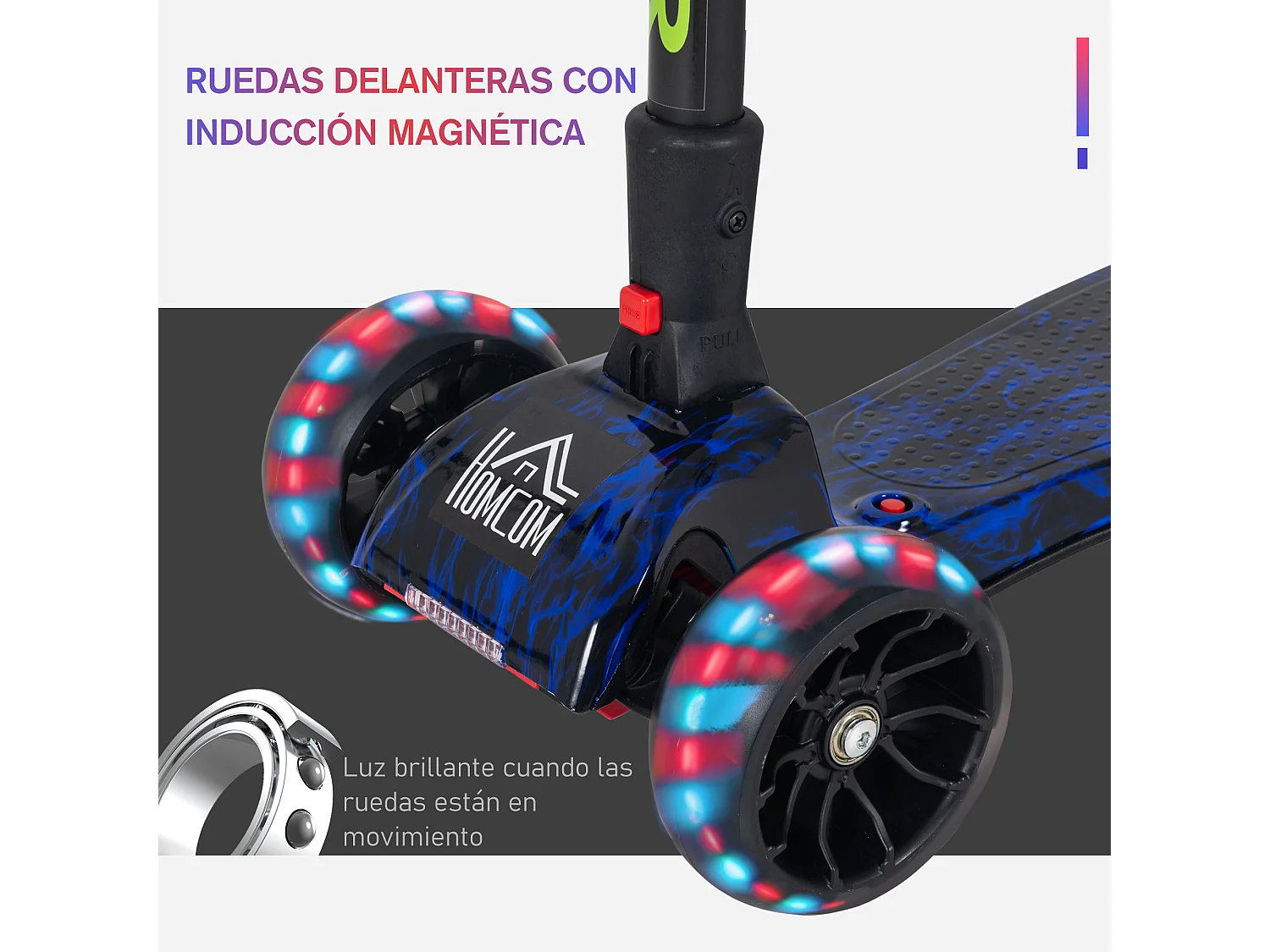 Patinete eléctrico azul 62x27x81 cm HOMCOM