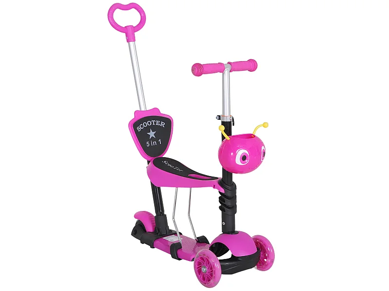 Patinete para niños rosa 62x25x72,5cm HOMCOM