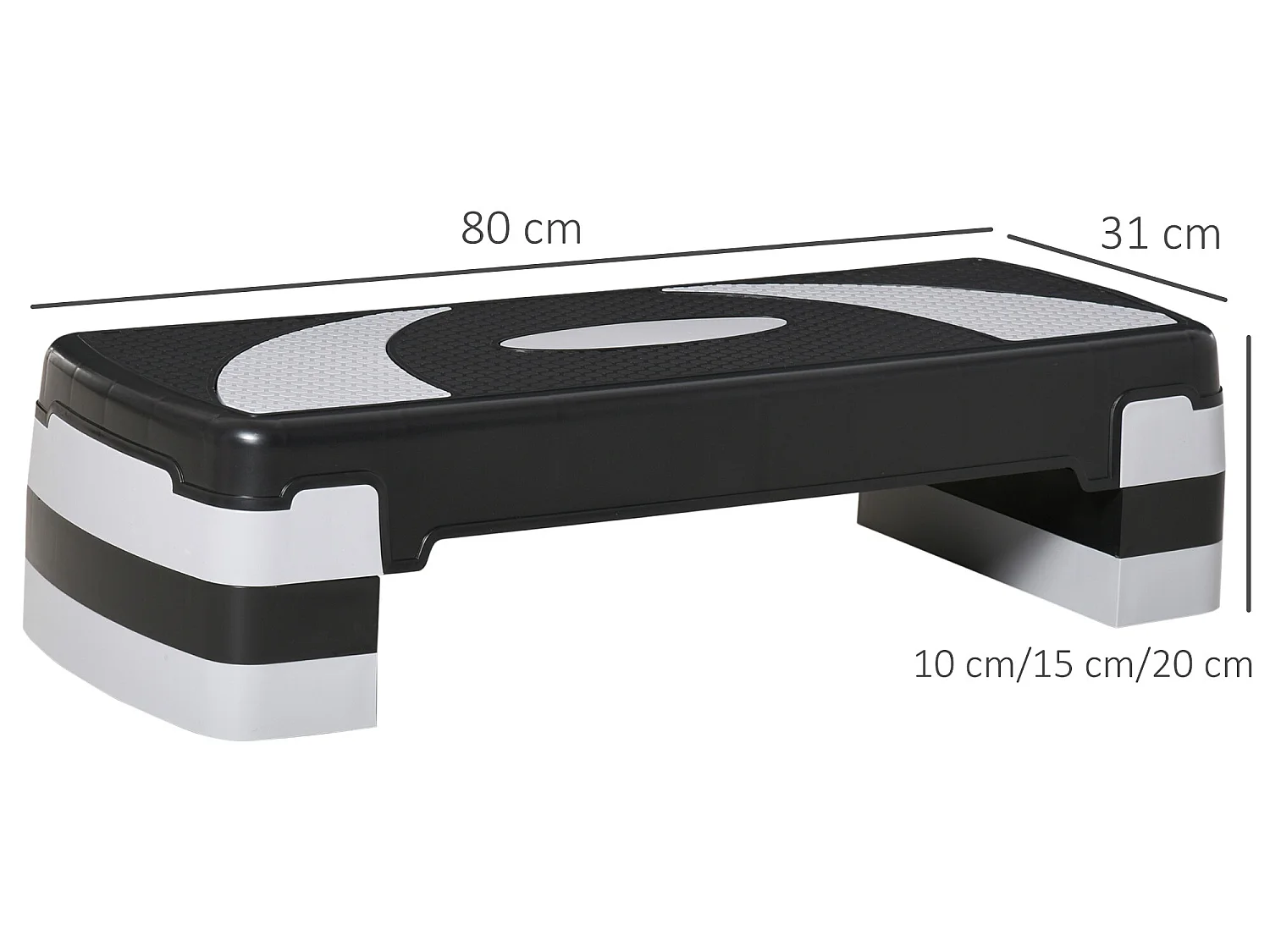 Step fitness negro 80x31x20 cm HOMCOM