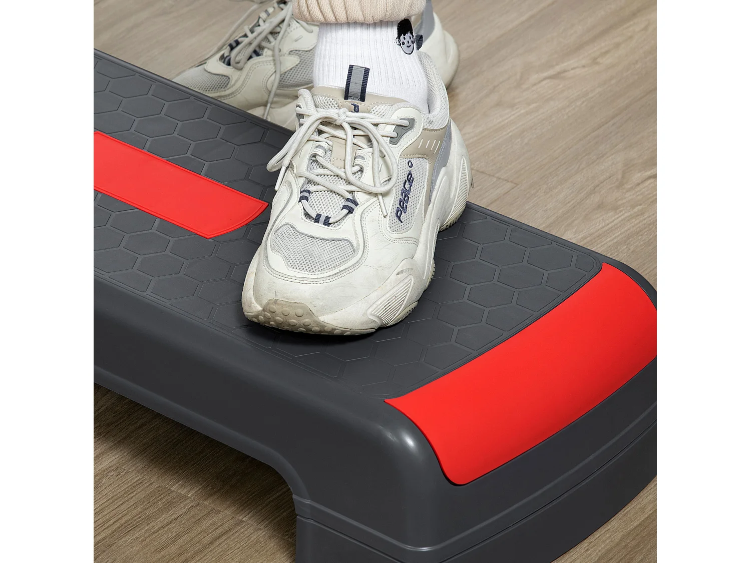 Step de aeróbic rojo 78x28x20 cm HOMCOM