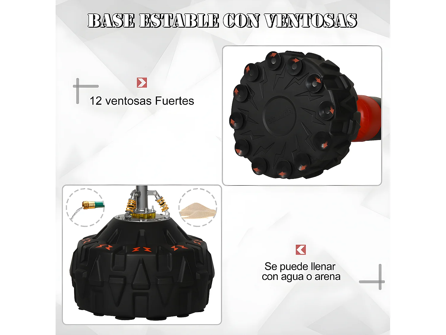 Saco de boxeo negro, rojo 60x60x180 cm HOMCOM