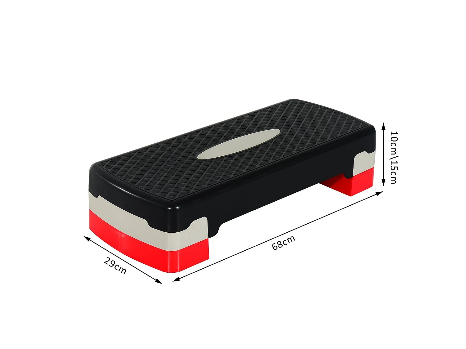 Step fitness negro, gris, rojo 68x29x15 cm HOMCOM