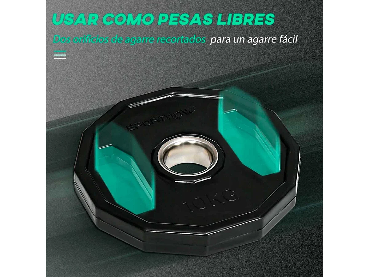 Discos de pesas negro 32x32x4 cm SPORTNOW