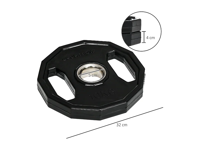 Discos de pesas negro 32x32x4 cm SPORTNOW