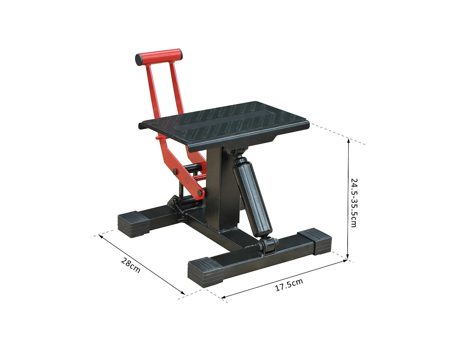 Soporte elevador de moto rojo y negro 28x17.5x35.5 cm HOMCOM