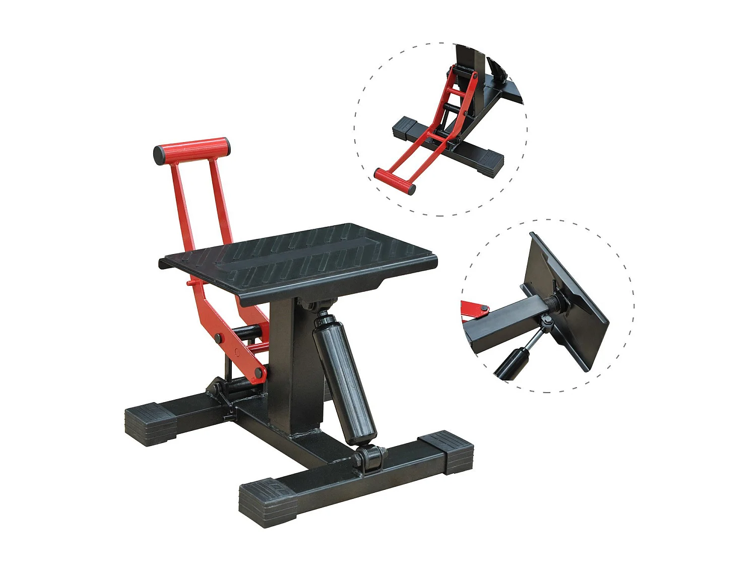 Soporte elevador de moto rojo y negro 28x17.5x35.5 cm HOMCOM