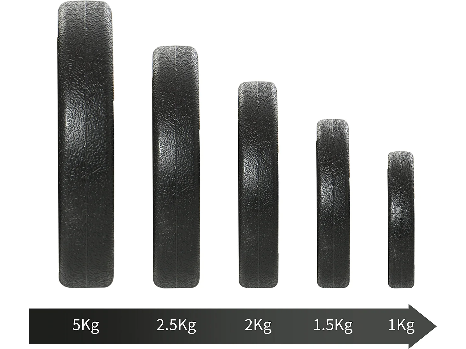 Juego de mancuernas negro ø24.5x4.3 cm HOMCOM