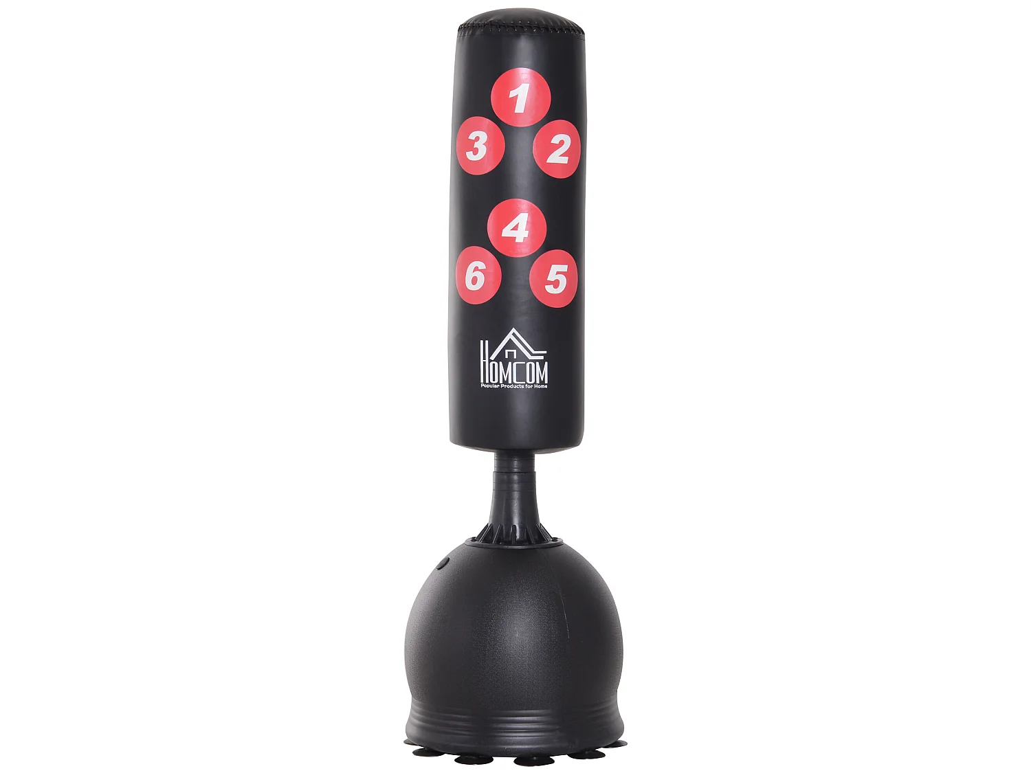 Saco de boxeo de pie negro 50x50x165cm HOMCOM