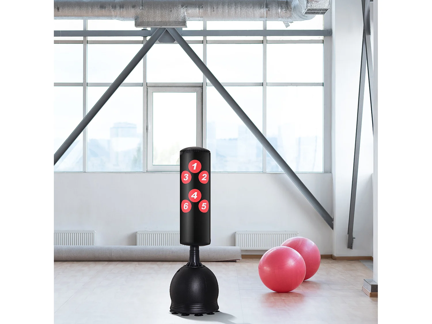 Saco de boxeo de pie negro 50x50x165cm HOMCOM