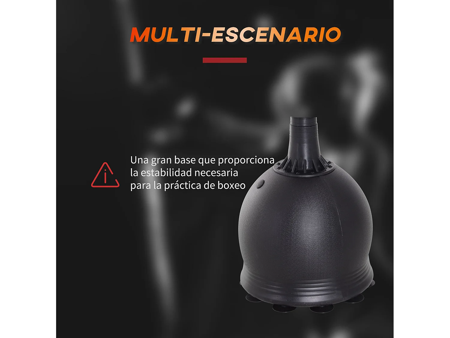 Saco de boxeo de pie negro 50x50x165cm HOMCOM