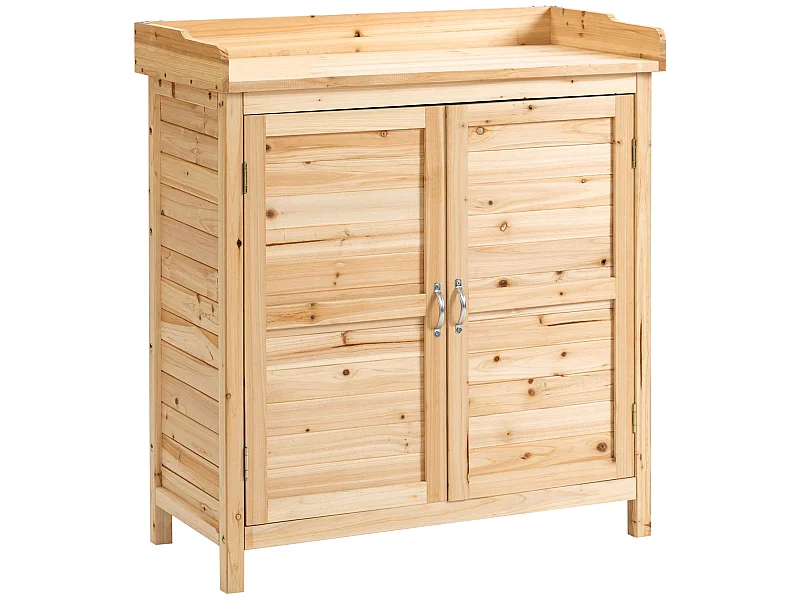Armario de almacenaje madera natural 83x40x92 cm Outsunny