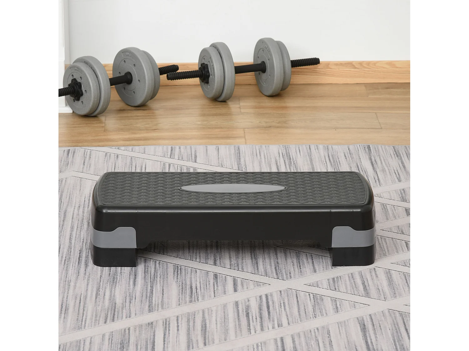 Step fitness negro y gris 68x29x15 cm HOMCOM