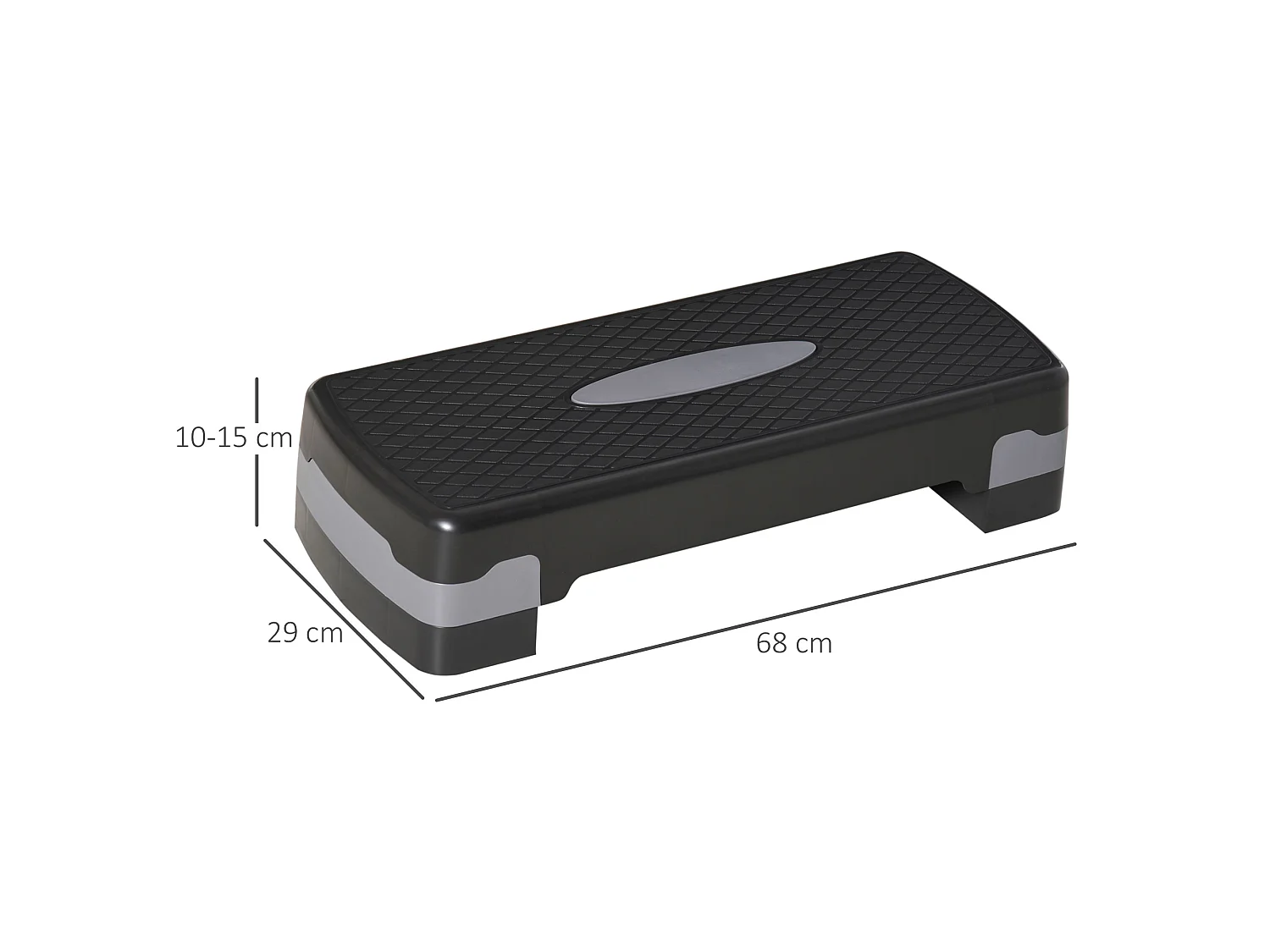 Step fitness negro y gris 68x29x15 cm HOMCOM