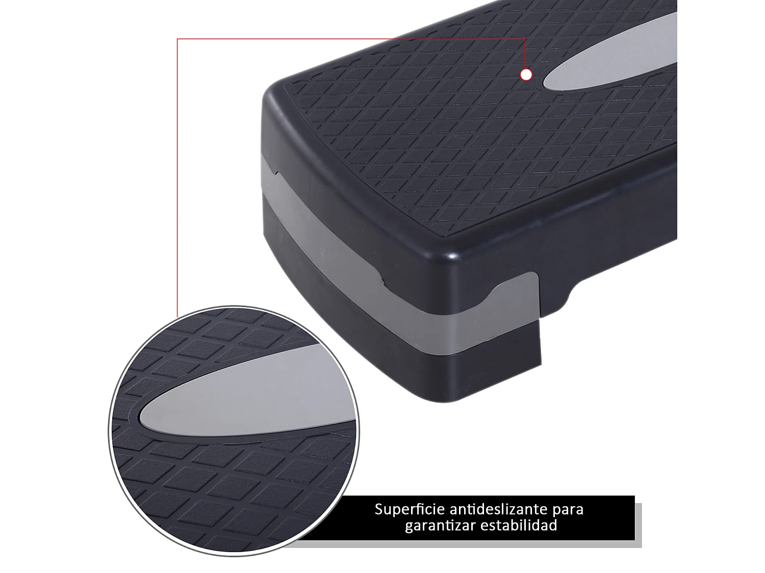 Step fitness negro y gris 68x29x15 cm HOMCOM