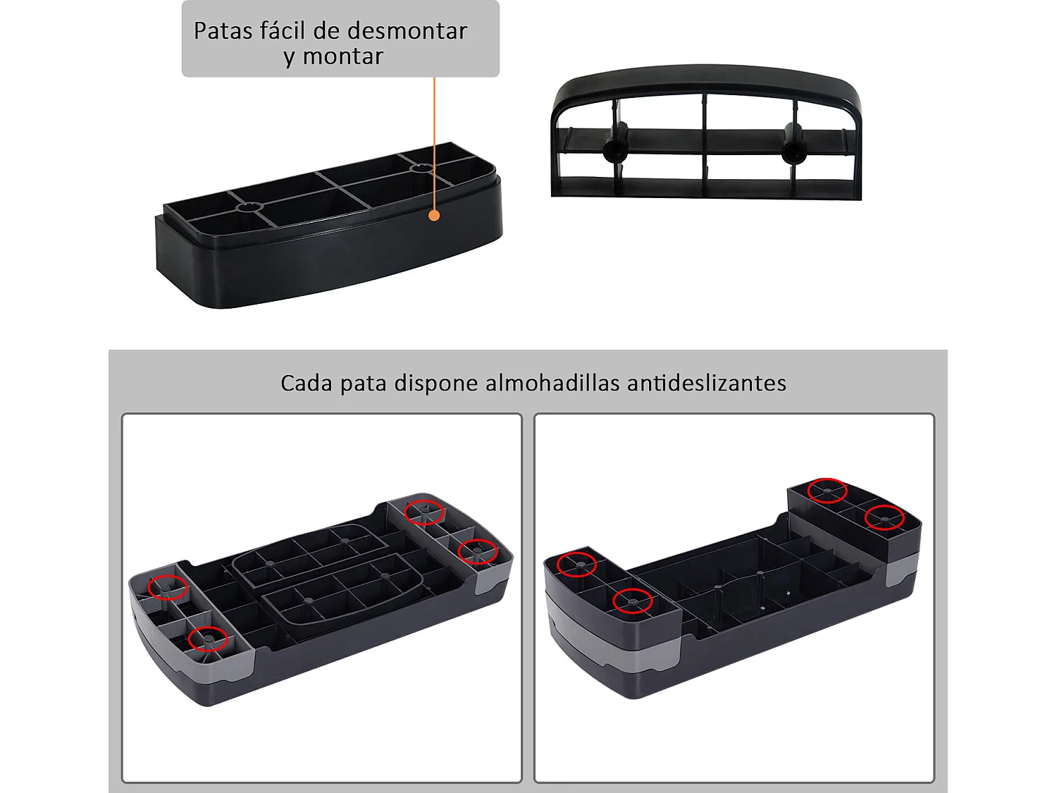 Step fitness negro y gris 68x29x15 cm HOMCOM