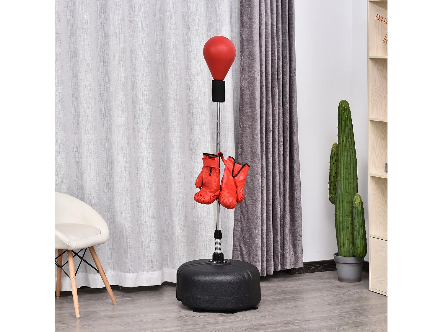 Saco de boxeo de pie rojo, negro ø48x154 cm HOMCOM