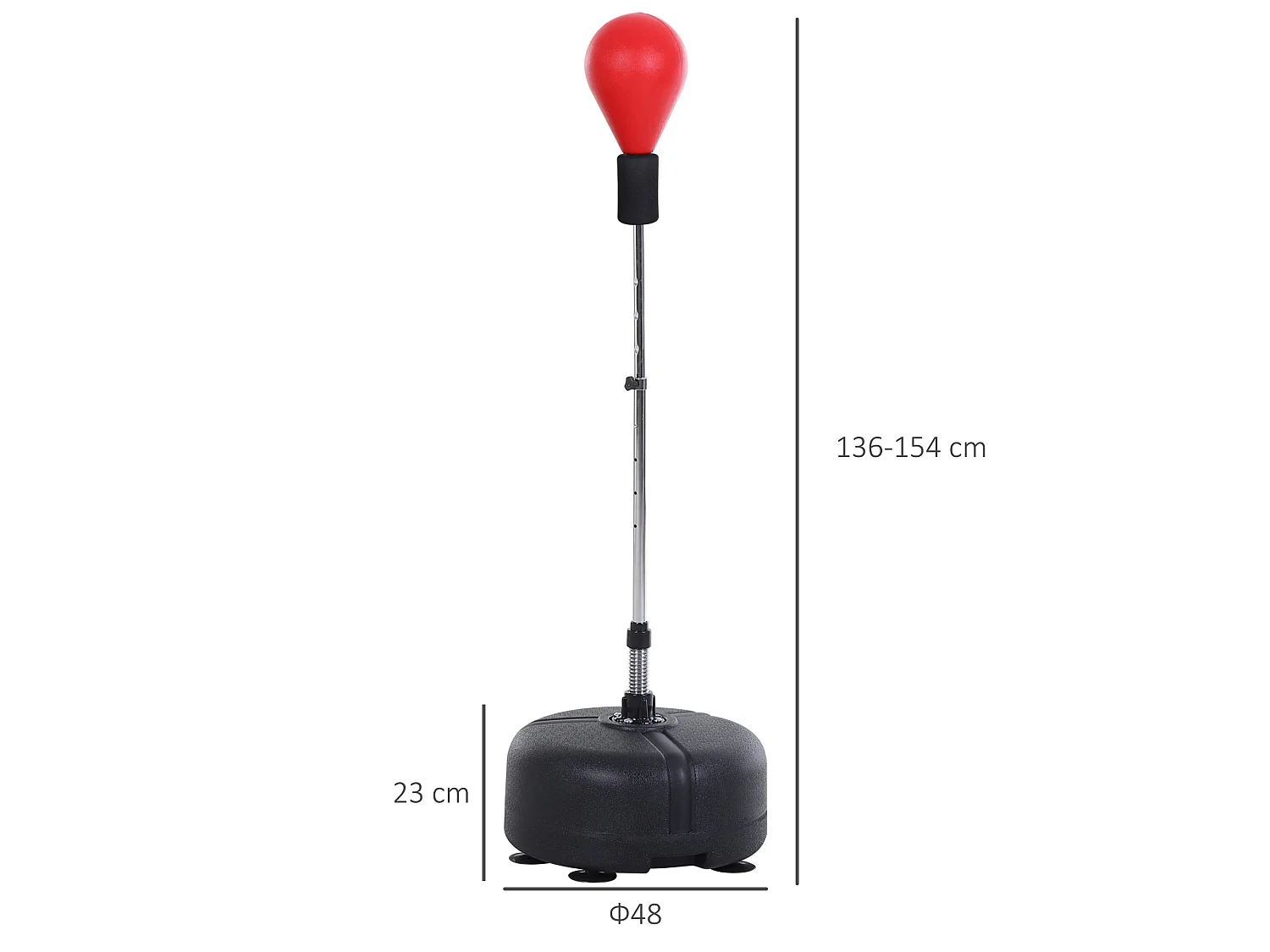 Saco de boxeo de pie rojo, negro ø48x154 cm HOMCOM