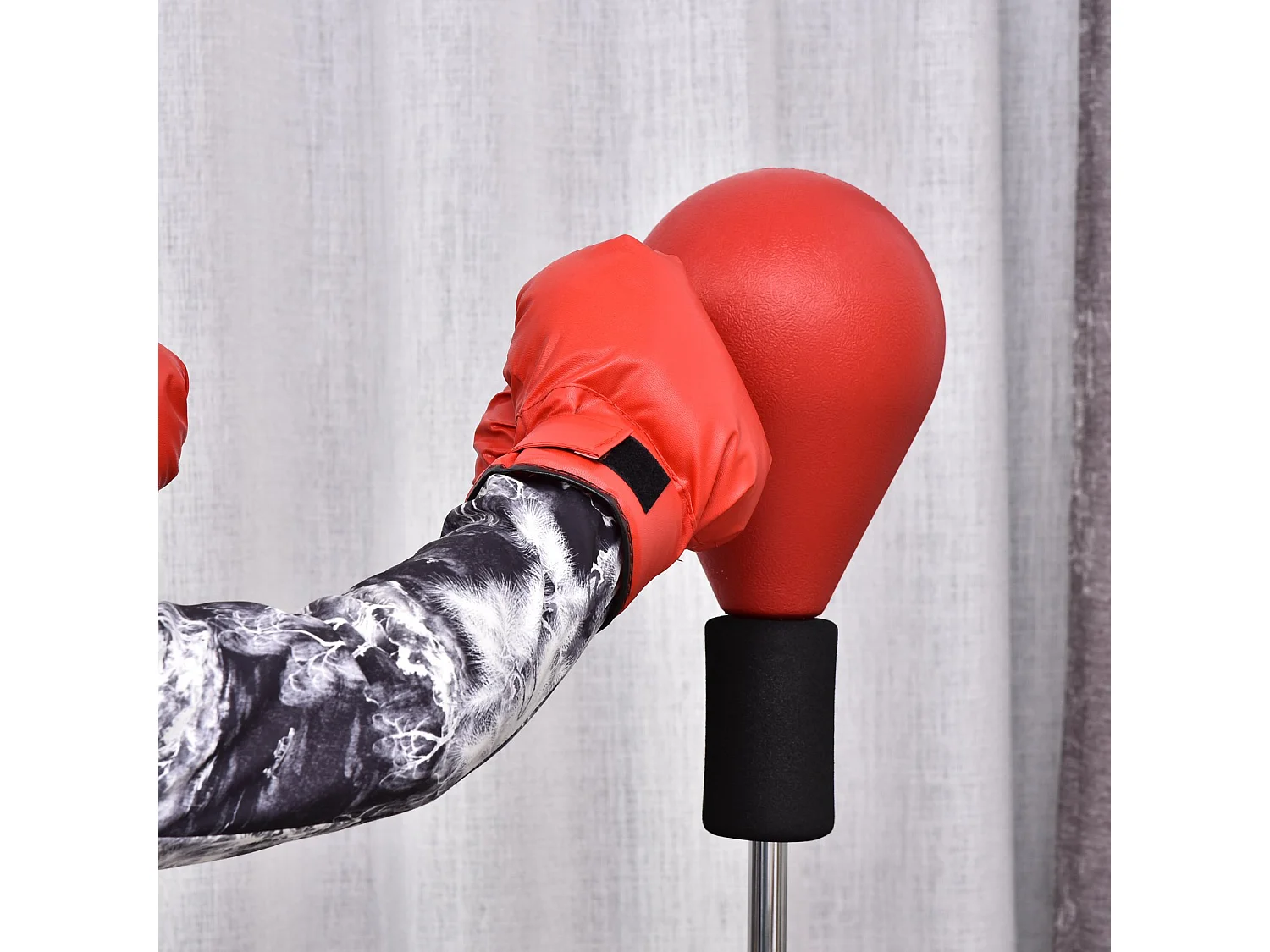 Saco de boxeo de pie rojo, negro ø48x154 cm HOMCOM