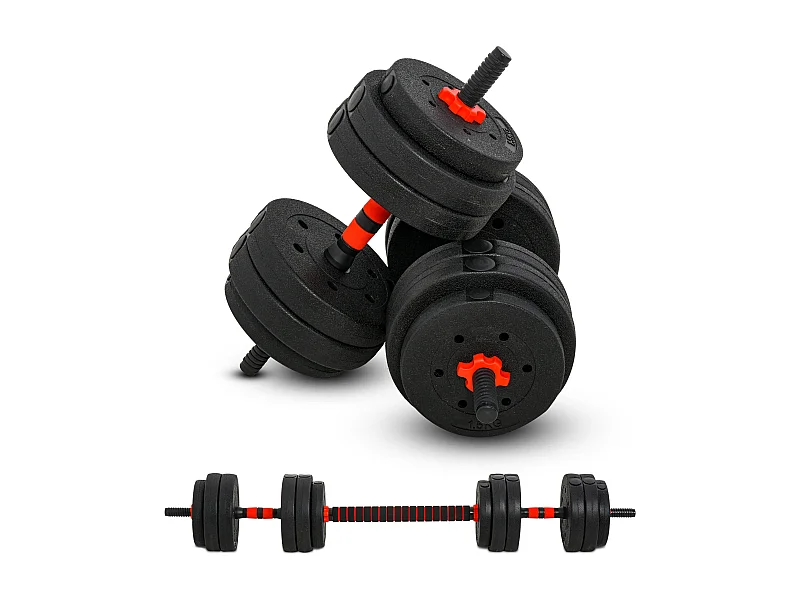 Juego de mancuernas negro ø25x4 cm HOMCOM