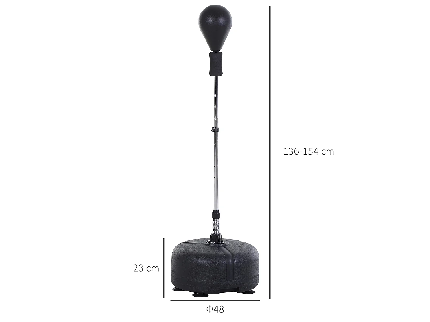 Saco de boxeo de pie negro ø48x154 cm HOMCOM