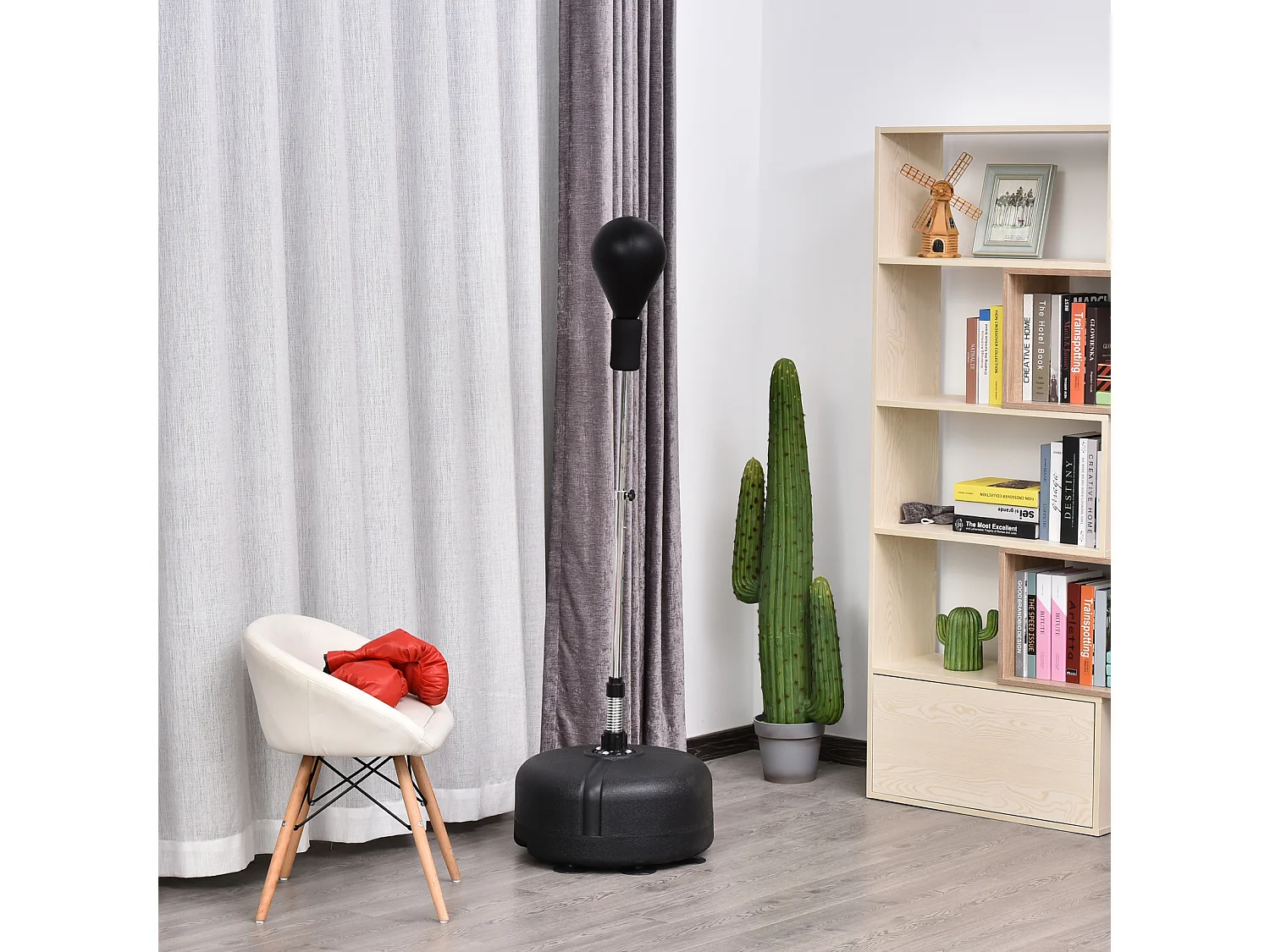 Saco de boxeo de pie negro ø48x154 cm HOMCOM