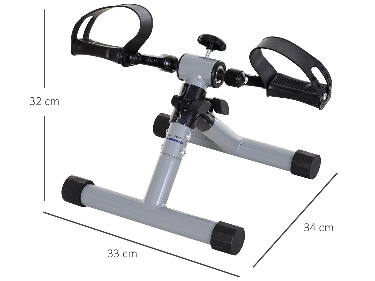 Mini bicicleta estática gris 33x34x32cm HOMCOM