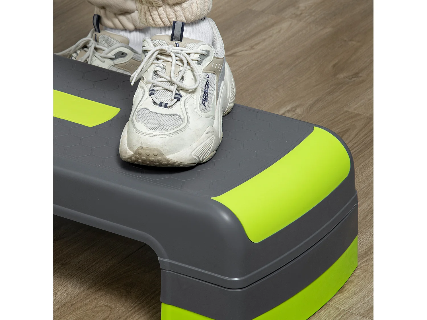 Step de aeróbic verde 78x28x20 cm HOMCOM