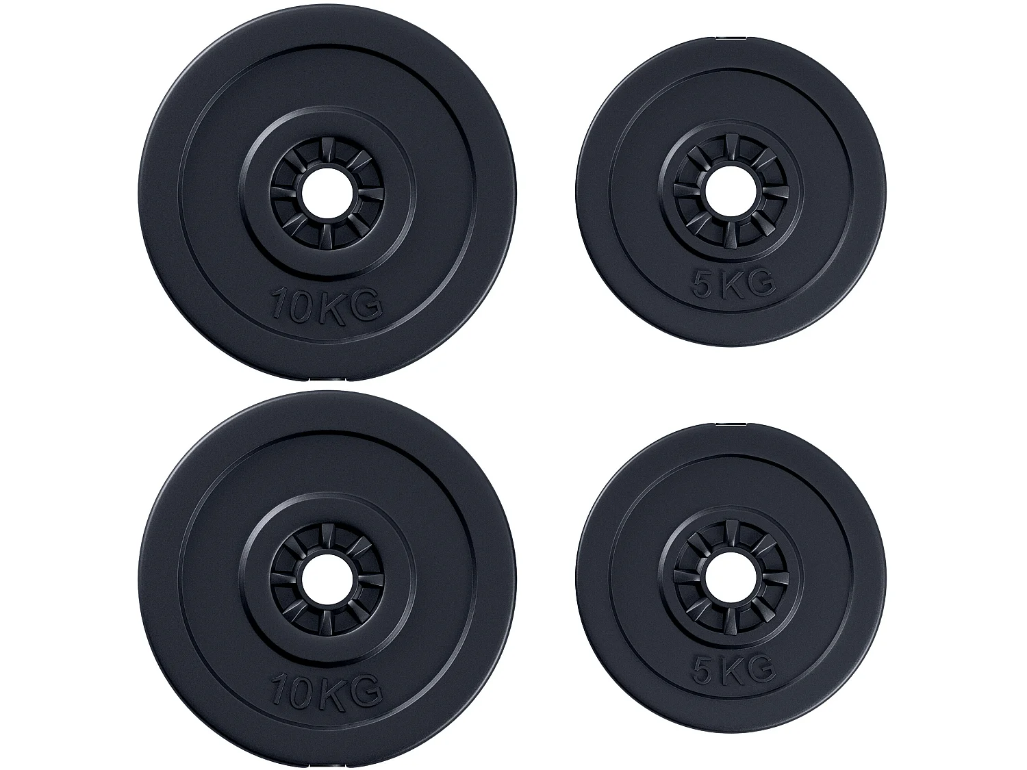 4 discos de pesas negro ø32x5,5 cm HOMCOM