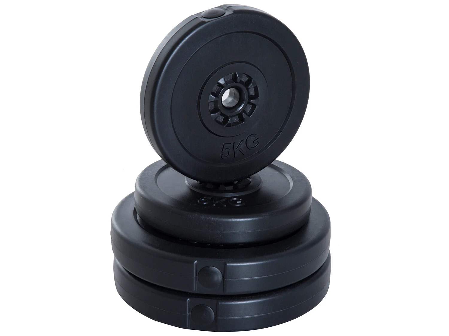 4 discos de pesas negro ø32x5,5 cm HOMCOM